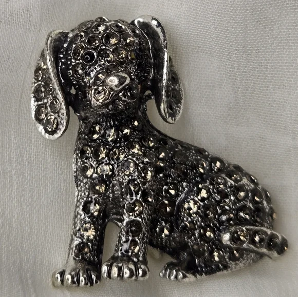 Sparkling Rhinestone Dog Brooch - Picture 3 of 3
